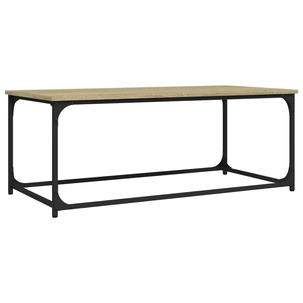 Coffee Table Sonoma Oak 102x50x40 cm Engineered Wood and Iron 823298