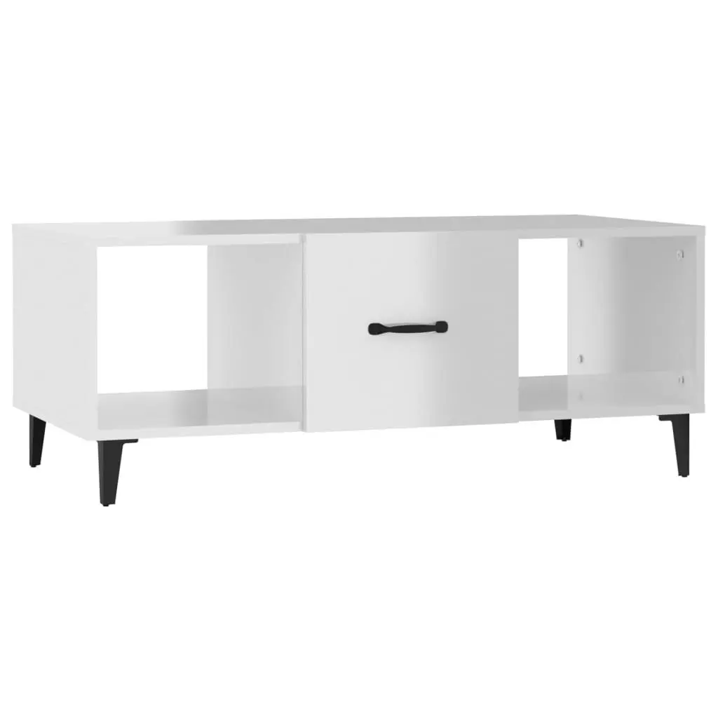 Coffee Table High Gloss White 102x50x40 cm Engineered Wood 812705