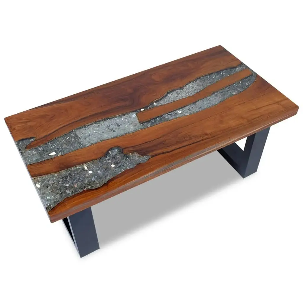 Coffee Table Teak Resin 100x50 cm 243467