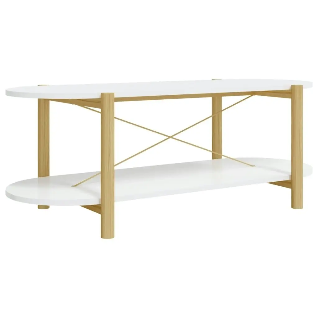 Coffee Table White 110x48x40 cm Engineered Wood 345687