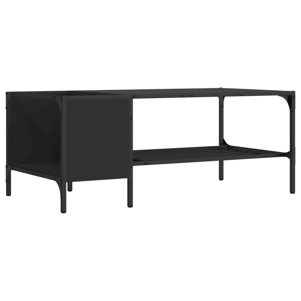 Coffee Table with Rack Black 100x51x40 cm Engineered Wood 837732