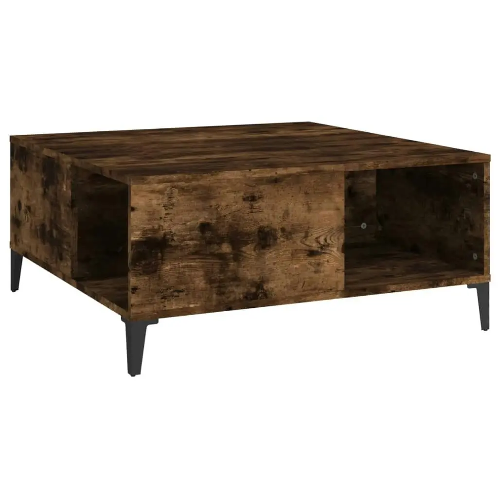 Coffee Table Smoked Oak 80x80x36.5 cm Engineered Wood 821105