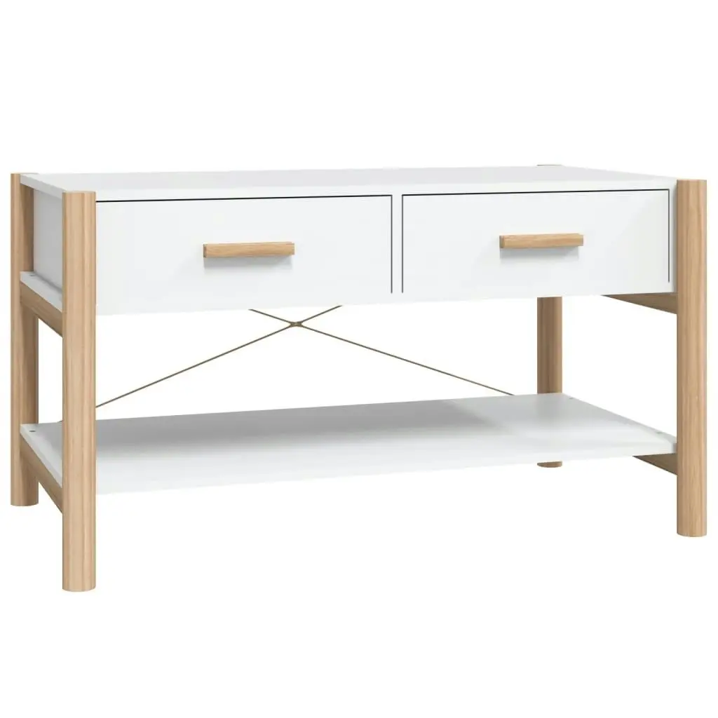 Coffee Table White 82x48x45 cm Engineered Wood 345663