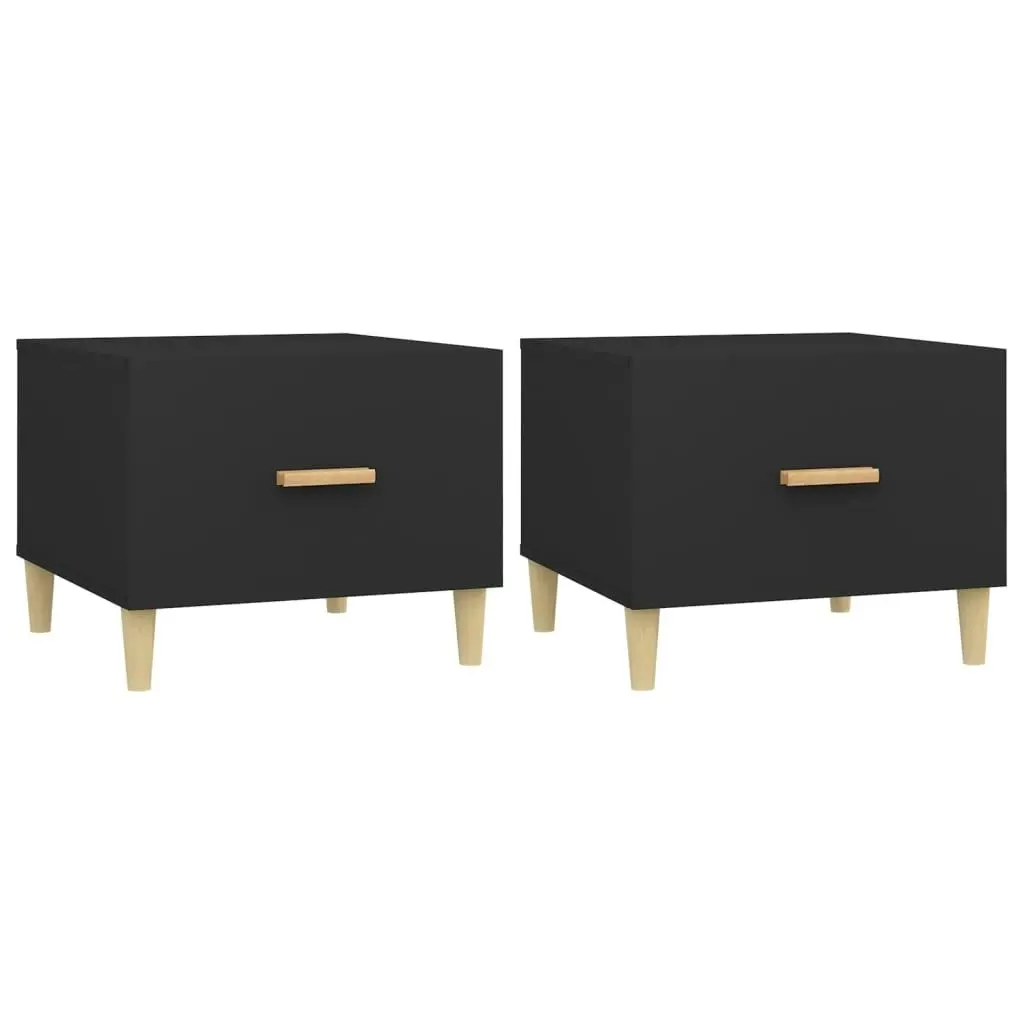 Coffee Tables 2 pcs Black 50x50x40 cm Engineered Wood 812711