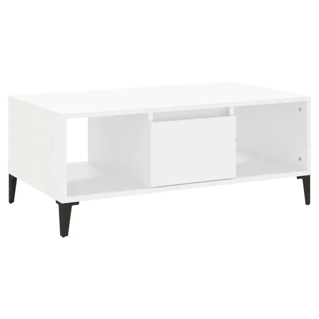 Coffee Table White 90x50x36.5 cm Engineered Wood 821068