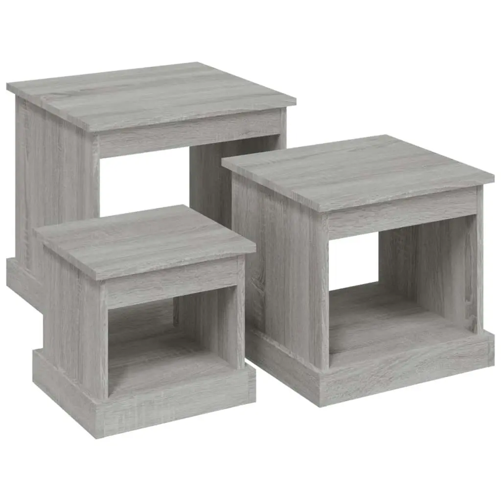 Coffee Tables 3 pcs Grey Sonoma Engineered Wood 816494