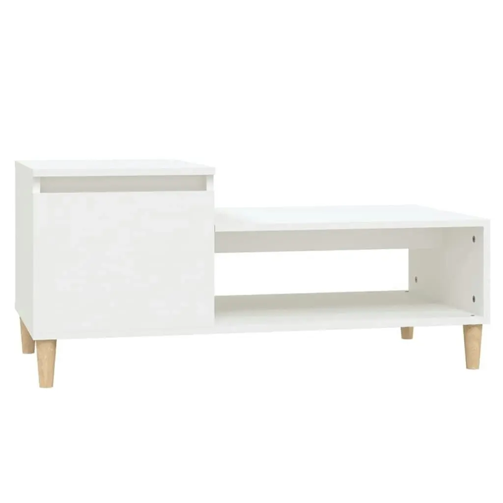 Coffee Table White 100x50x45 cm Engineered Wood 821124