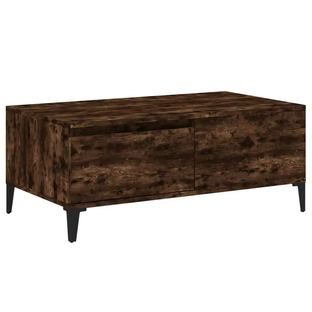 Coffee Table Smoked Oak 90x50x36.5 cm Engineered Wood 821121