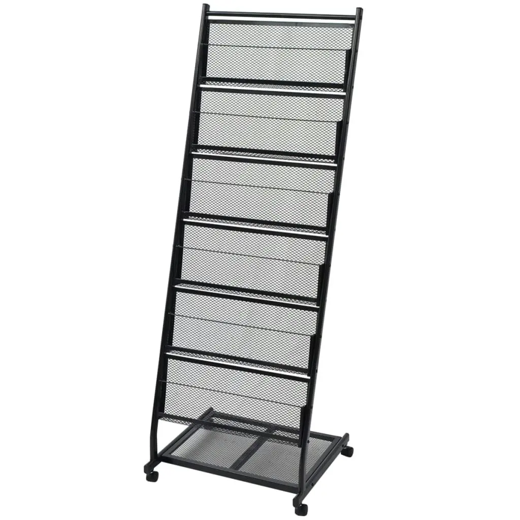 Magazine Rack 47.5x43x133 cm Black A4 30100