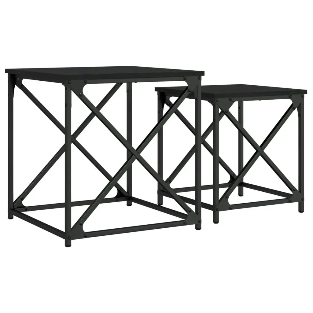 Nesting Coffee Tables 2 pcs Black Engineered Wood 838943