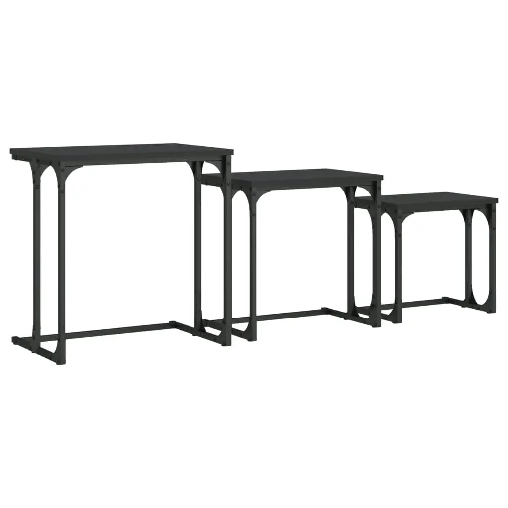 Nesting Coffee Tables 3 pcs Black Engineered Wood 837817