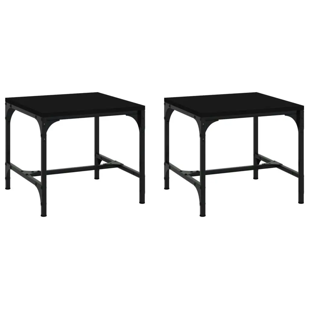 Side Tables 2 pcs Black 40x40x35 cm Engineered Wood 819403