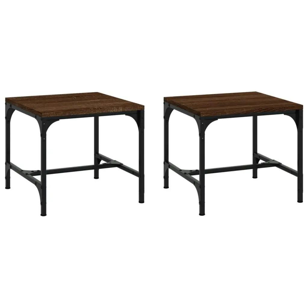 Side Tables 2 pcs Brown Oak 40x40x35 cm Engineered Wood 819411