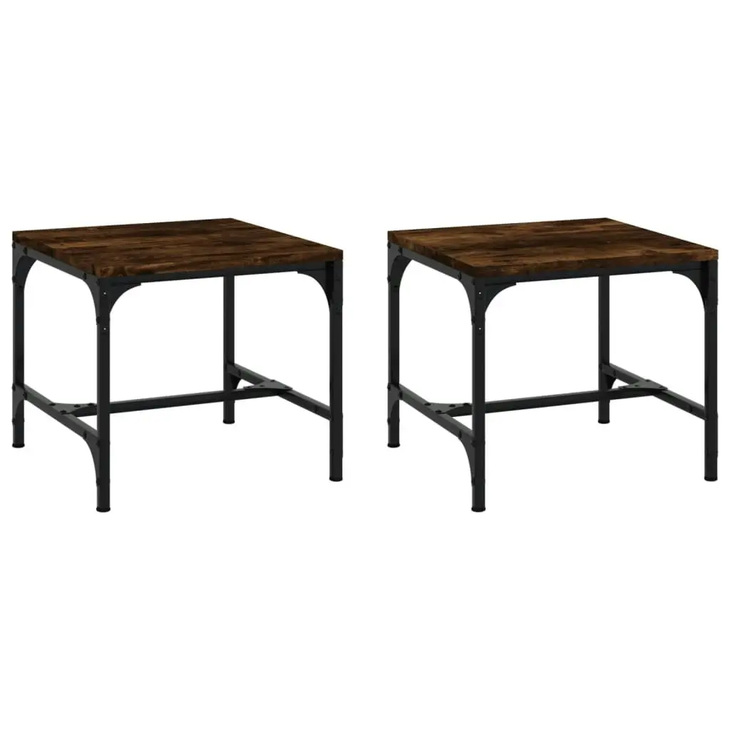 Side Tables 2 pcs Smoked Oak 40x40x35 cm Engineered Wood 819407