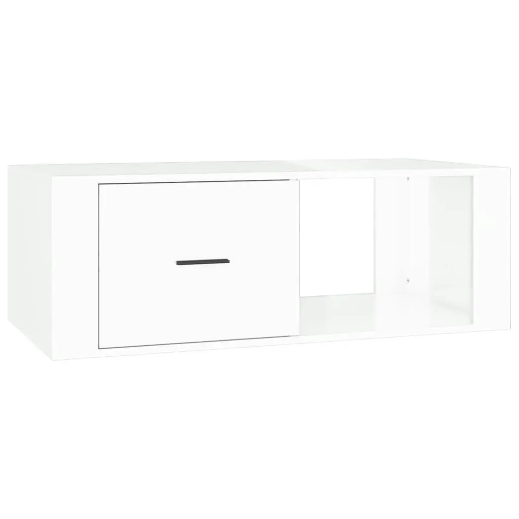 Coffee Table High Gloss White 100x50.5x35 cm Engineered Wood 816538