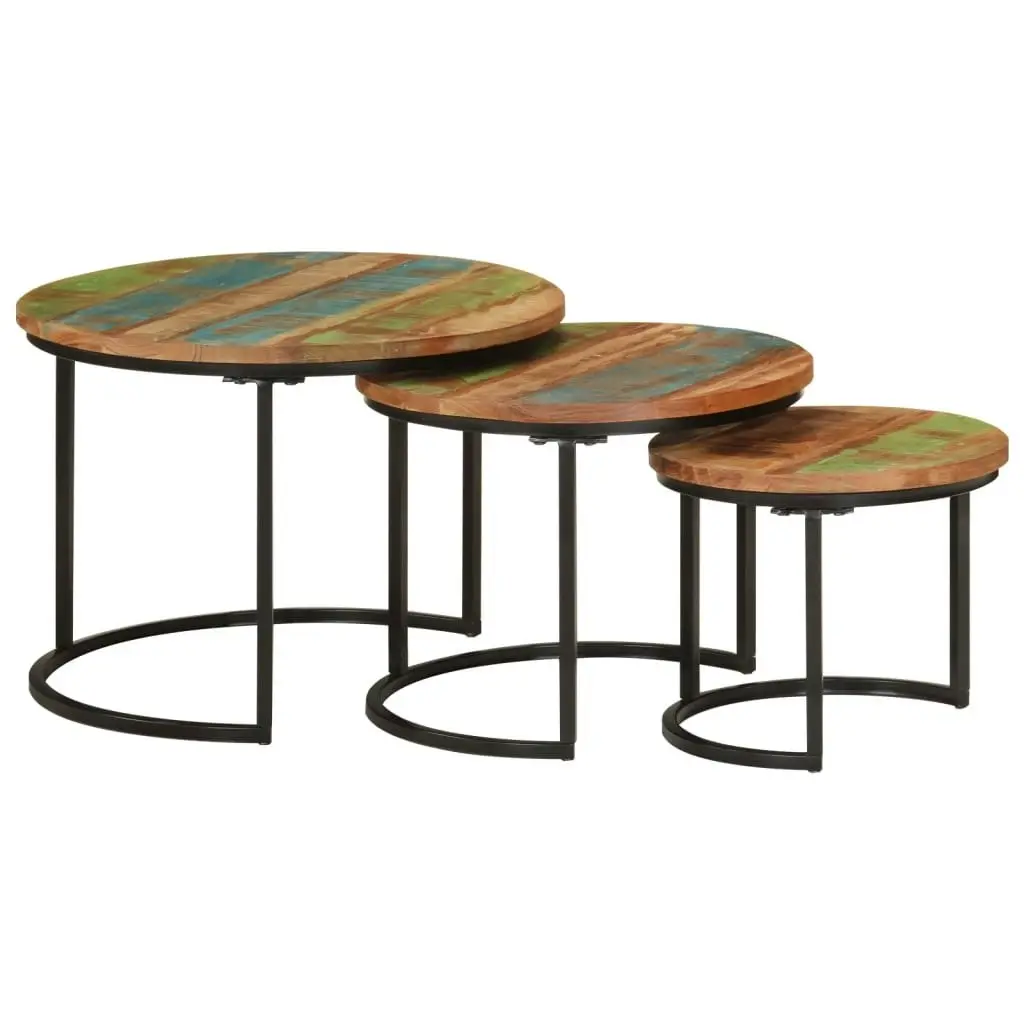 Nesting Tables 3 pcs Solid Wood Reclaimed 353902