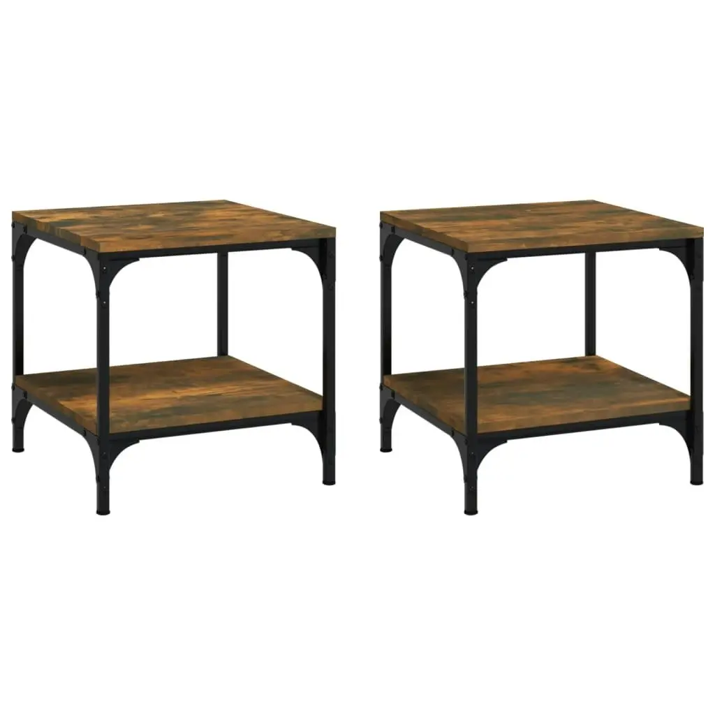 Side Tables 2 pcs Smoked Oak 40x40x40 cm Engineered Wood 819382