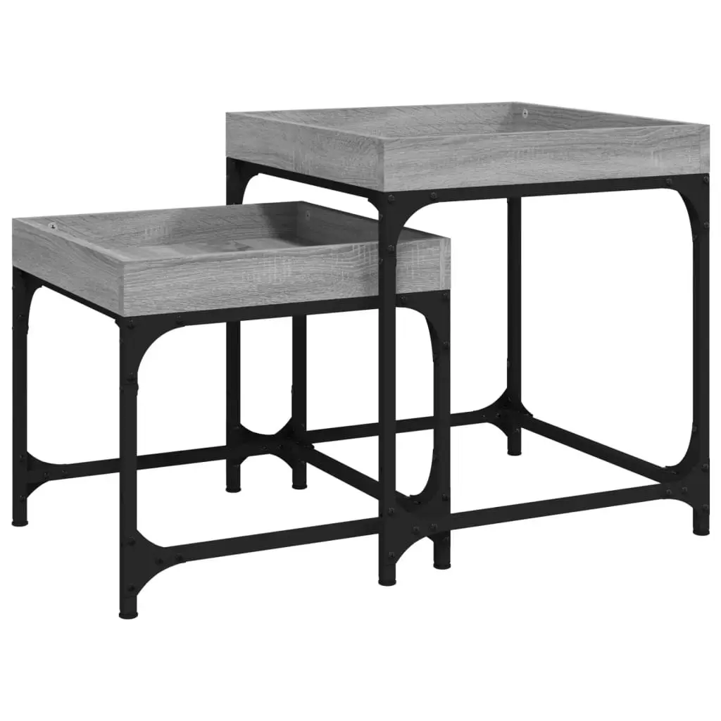 Side Tables 2 pcs Grey Sonoma Engineered Wood 823285