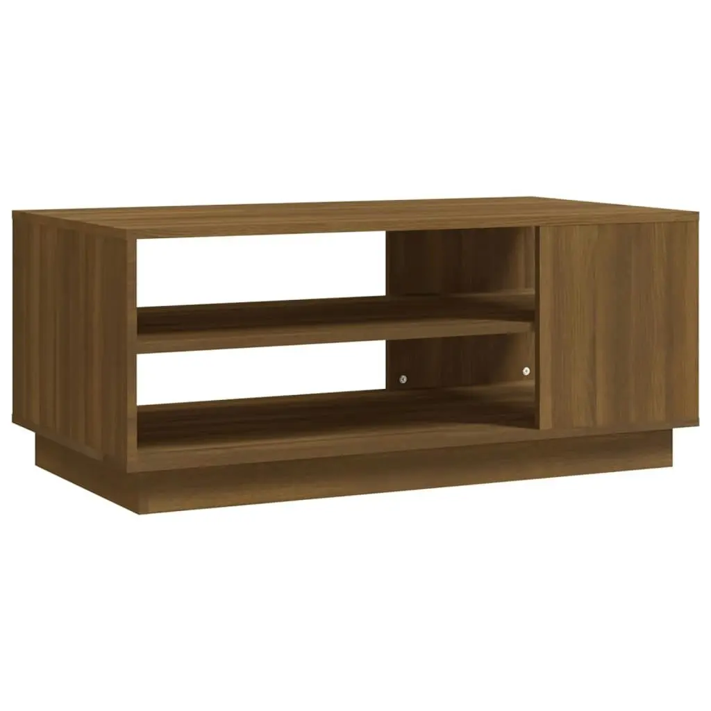 Coffee Table Brown Oak 102x55x43 cm Engineered Wood 813085