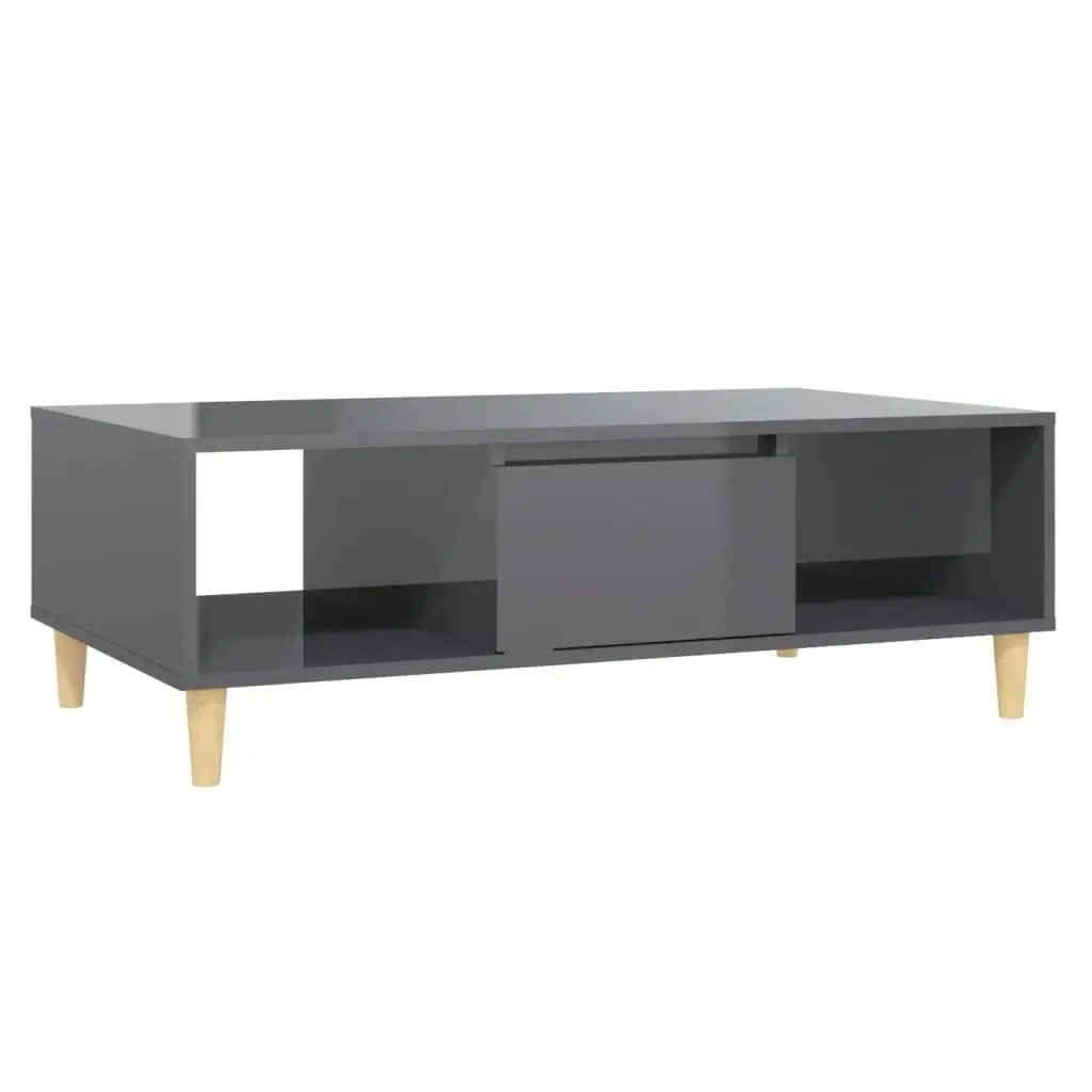 Coffee Table High Gloss Grey 103.5x60x35 cm Engineered Wood 806021