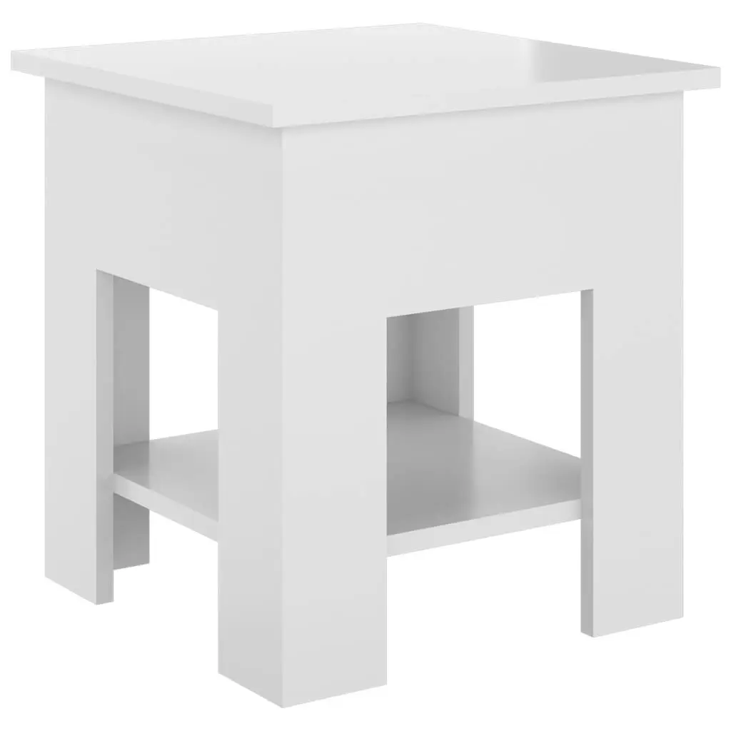 Coffee Table High Gloss White 40x40x42 cm Engineered Wood 810277