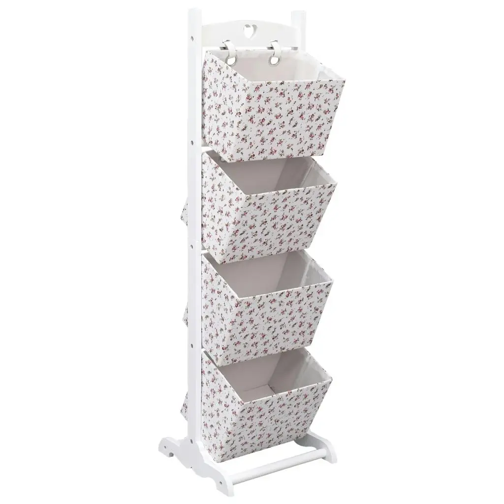 4-Layer Basket Rack Flower 35x35x125 cm Wood 284260