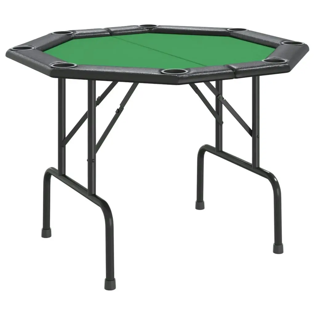 8-Player Folding Poker Table Green 108x108x75 cm 80404