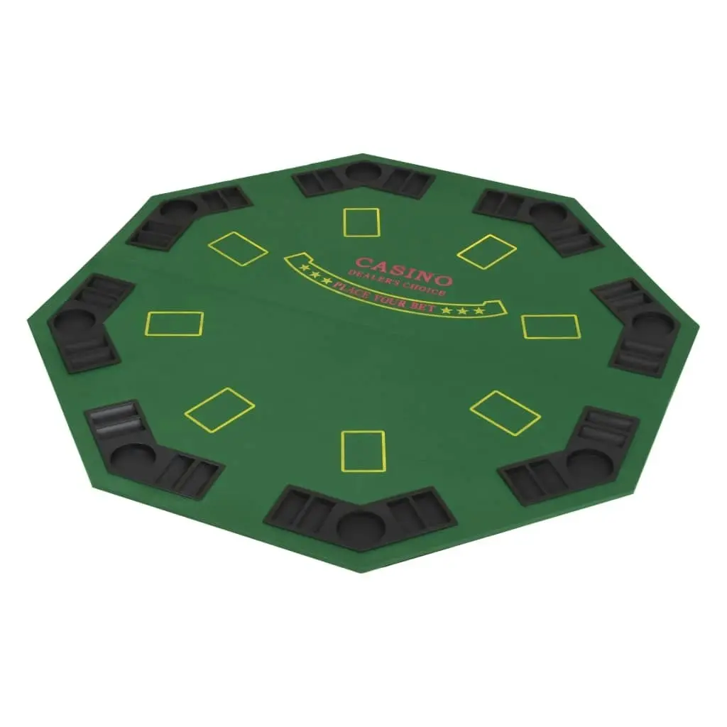 8-Player Folding Poker Tabletop 2 Fold Octagonal Green 80209