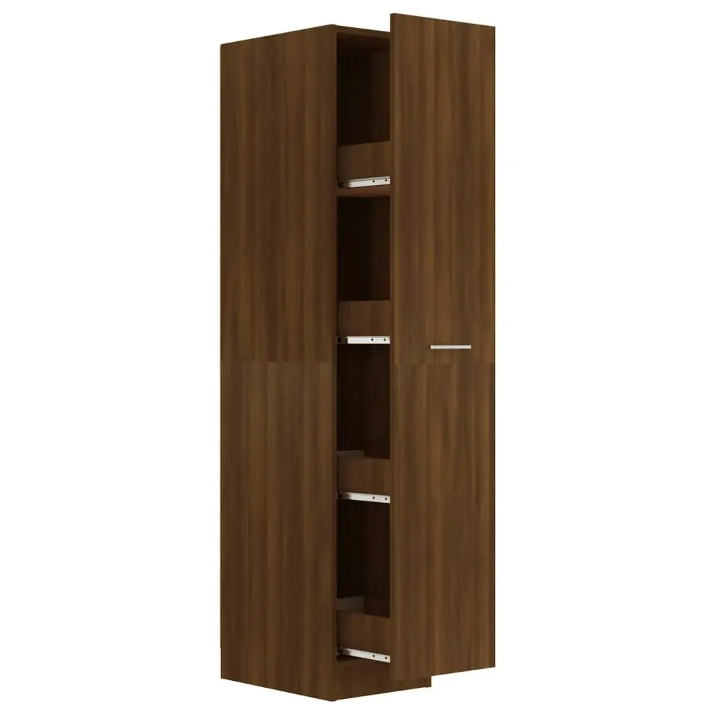 Apothecary Cabinet Brown Oak 30x42.5x150 cm Engineered Wood 815203