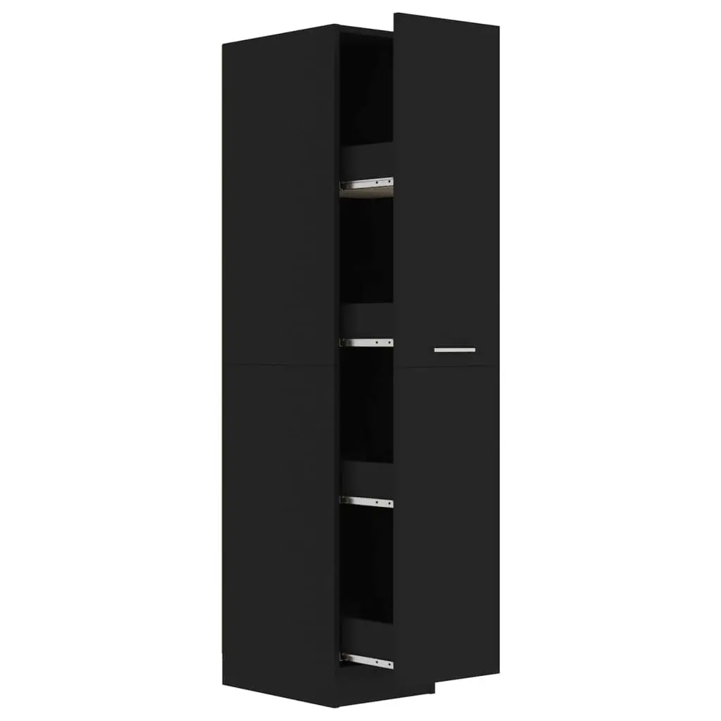 Apothecary Cabinet Black 30x42.5x150 cm Engineered Wood 804221