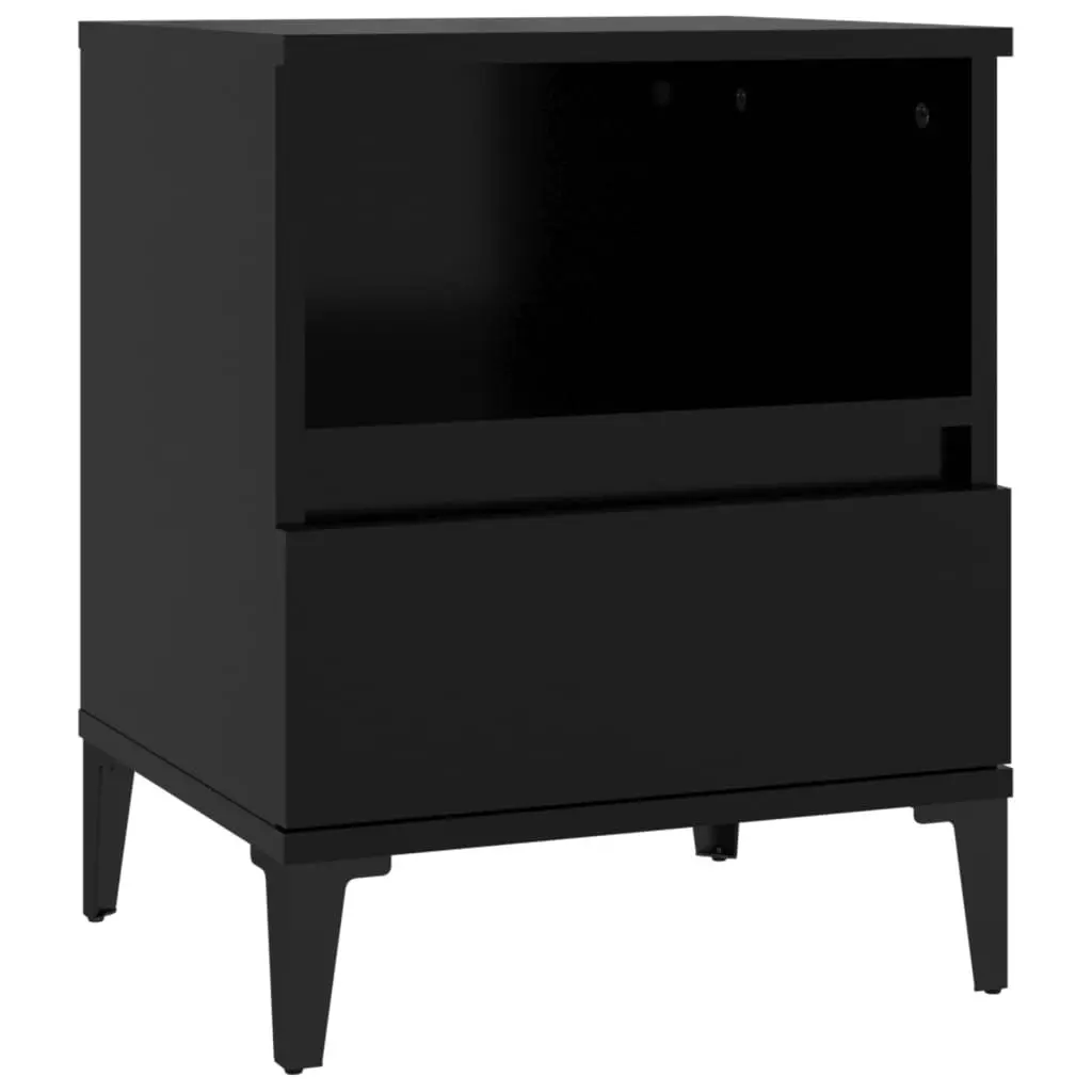 Bedside Cabinet Black 40x35x50 cm 821812