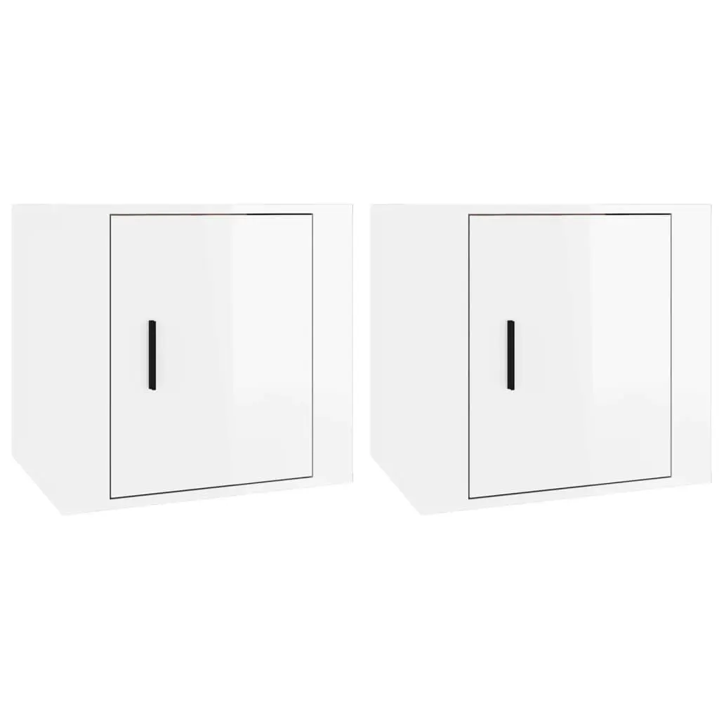 Bedside Cabinets 2 pcs High Gloss White 50x39x47 cm 816693