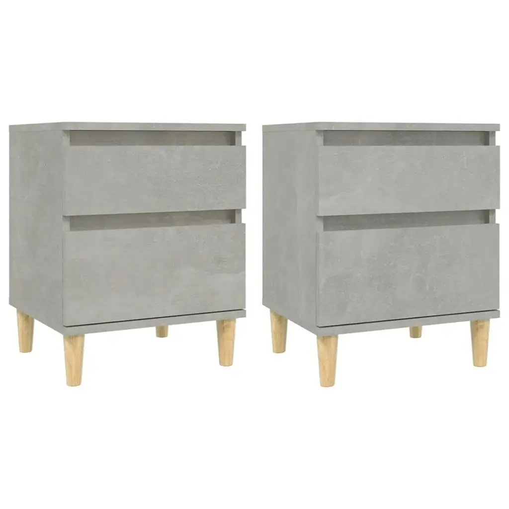 Bedside Cabinets 2 pcs Concrete Grey 40x35x50 cm 821835