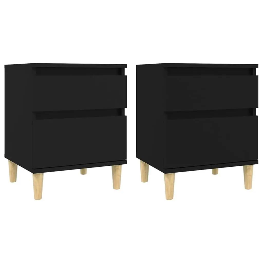 Bedside Cabinets 2 pcs Black 40x35x50 cm 821829