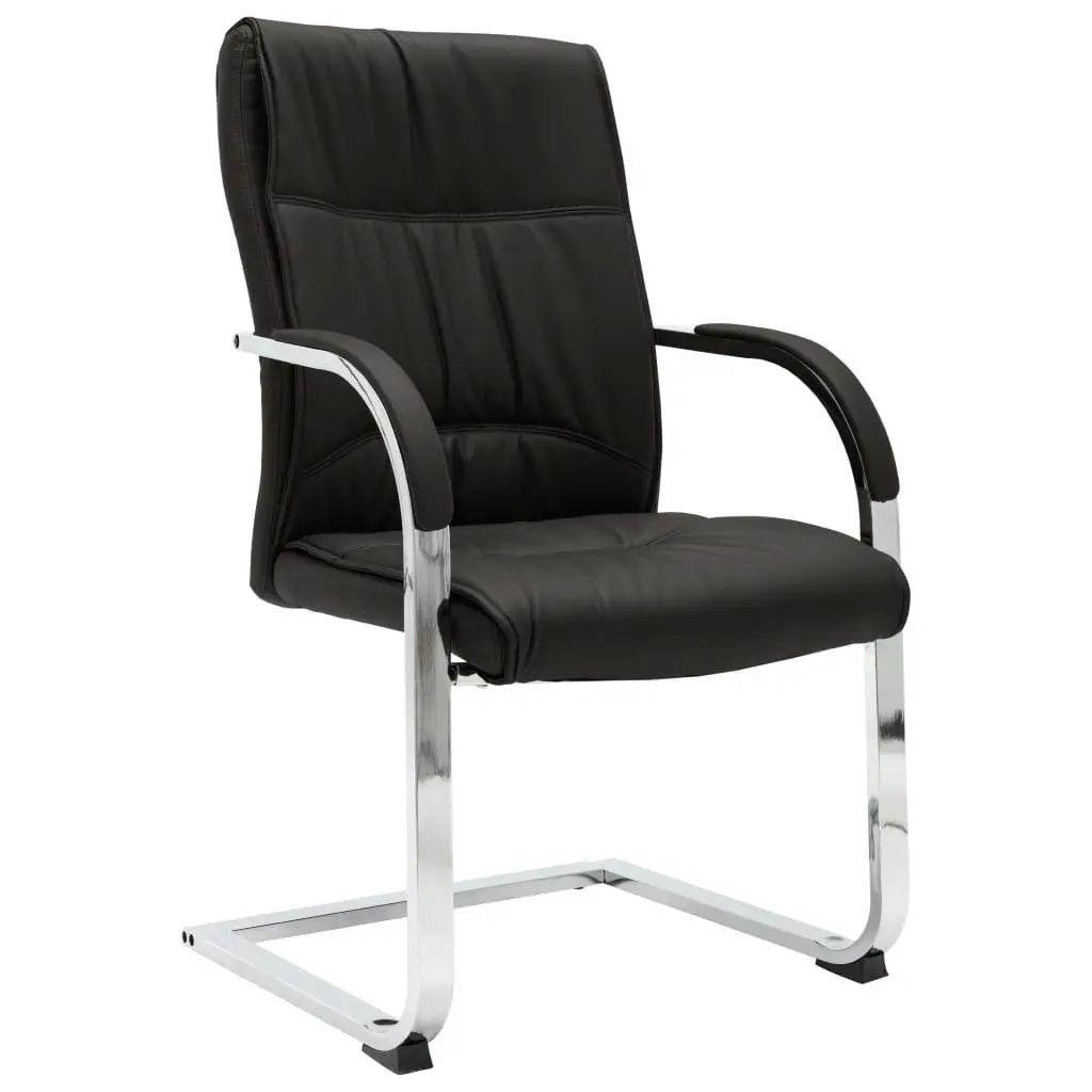 Cantilever Office Chair Black Faux Leather 289341