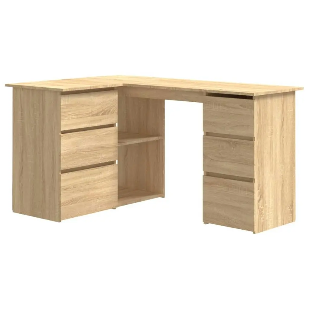 Corner Desk Sonoma Oak 145x100x76 cm Engineered Wood 801092