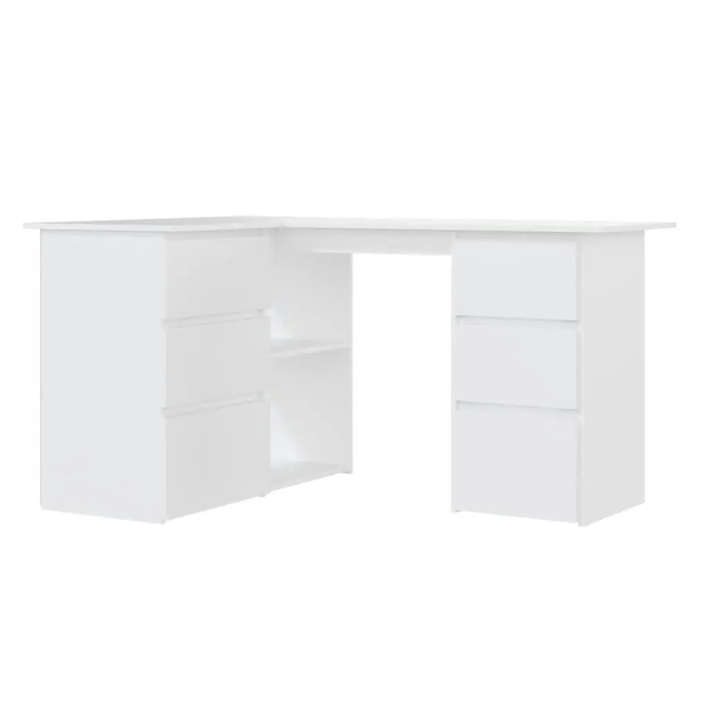 Corner Desk White 145x100x76 cm Engineered Wood 801089