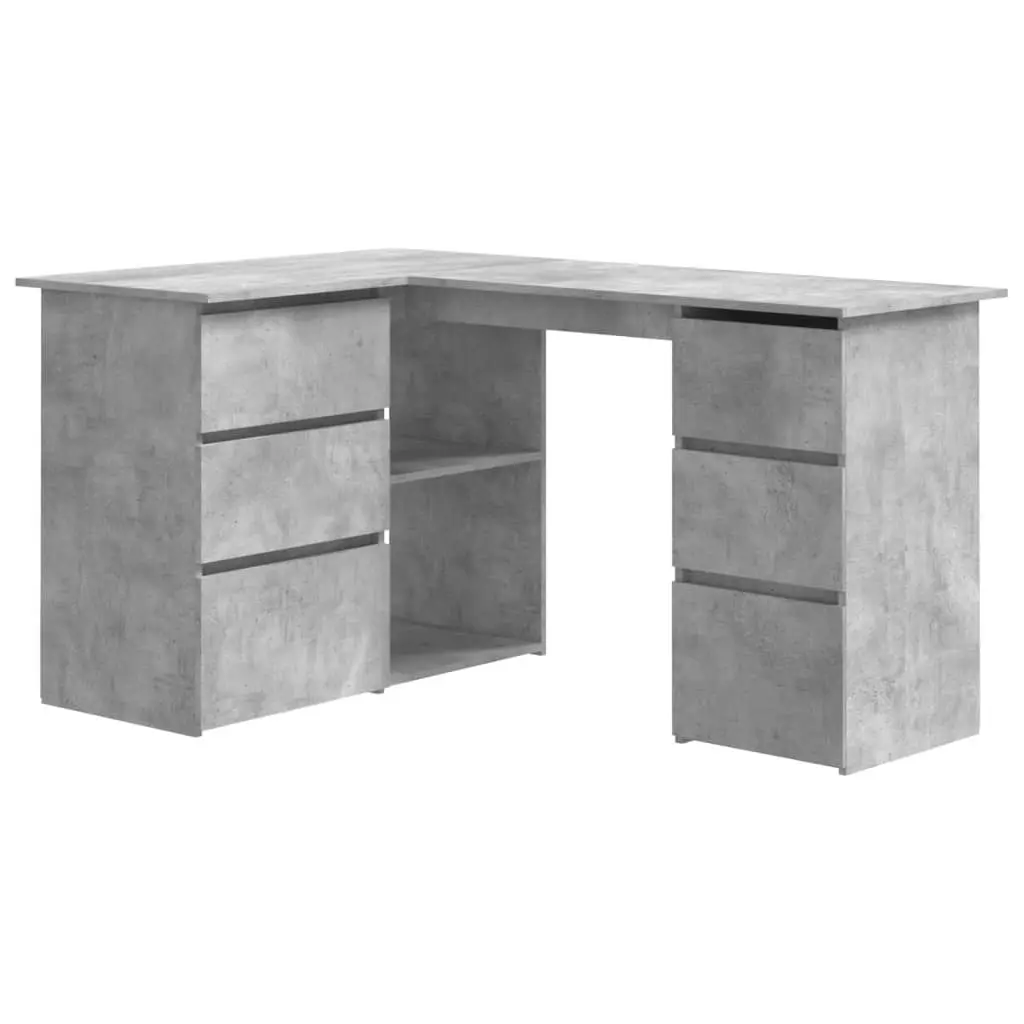 Corner Desk Concrete Grey 145x100x76 cm Engineered Wood 801093