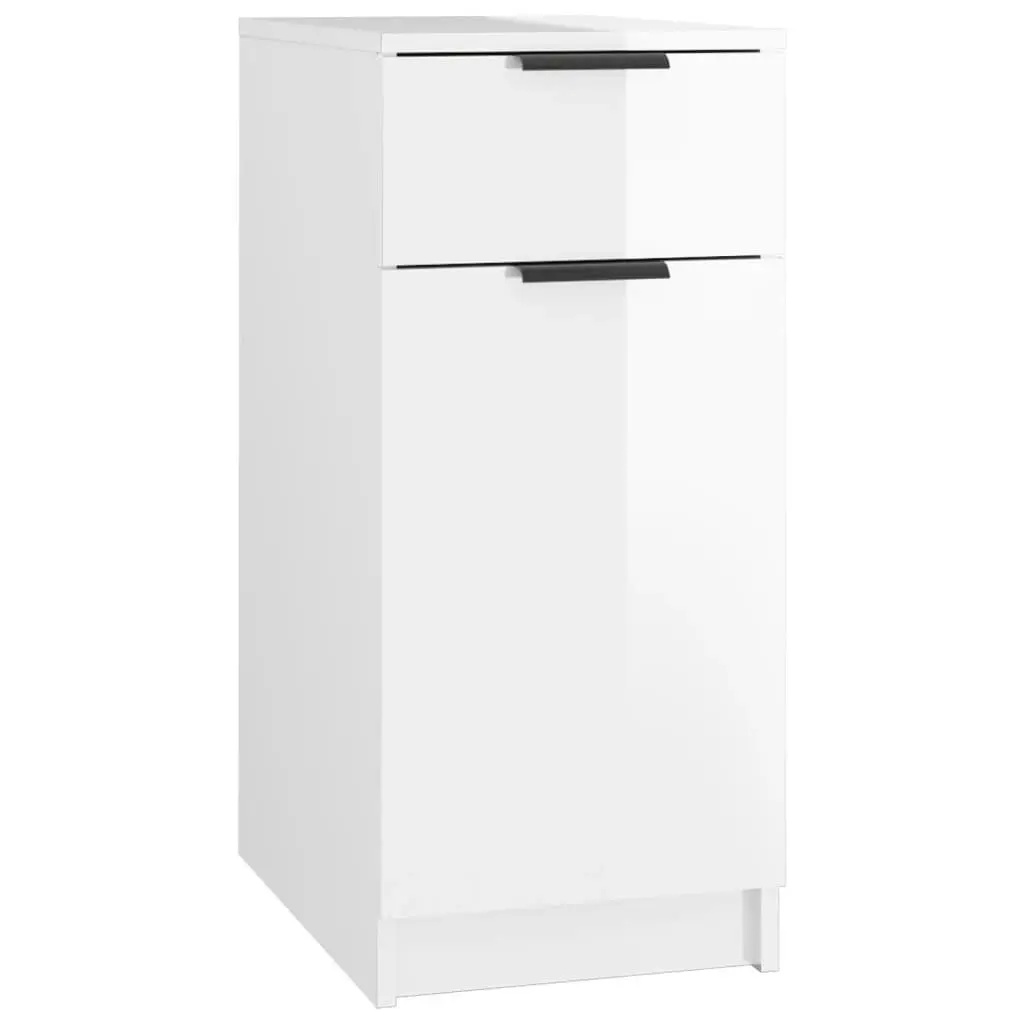 Desk Cabinet High Gloss White 33.5x50x75 cm Engineered Wood 811508