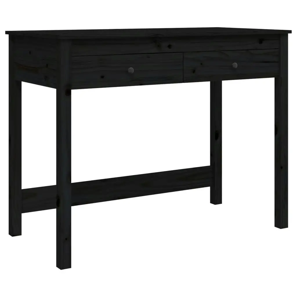 Desk with Drawers Black 100x50x78 cm Solid Wood Pine 824647