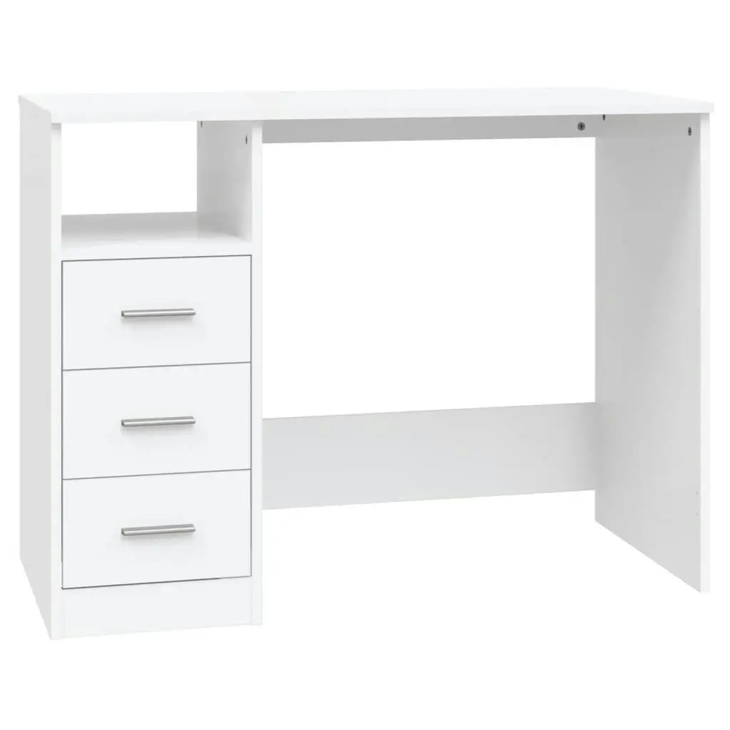 Desk with Drawers White 102x50x76 cm Engineered Wood 823032