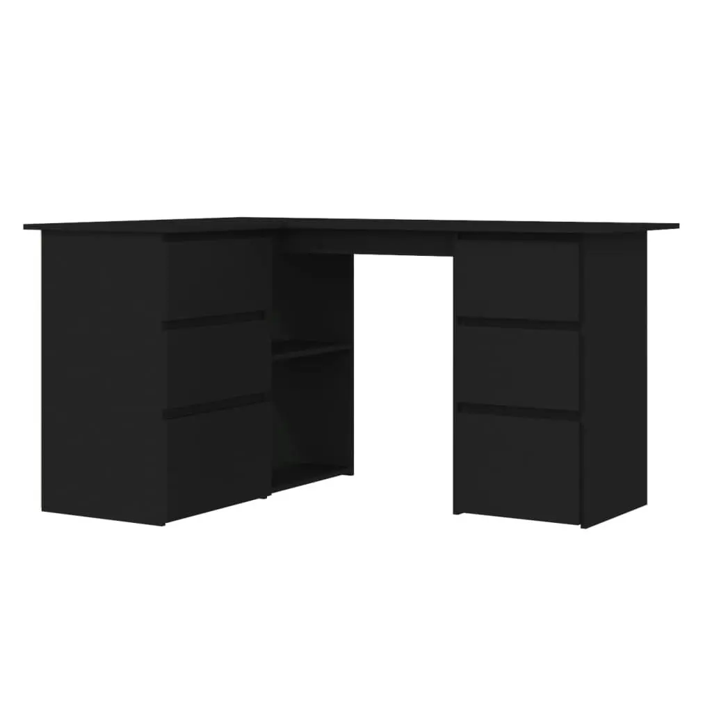 Corner Desk Black 145x100x76 cm Engineered Wood 801090