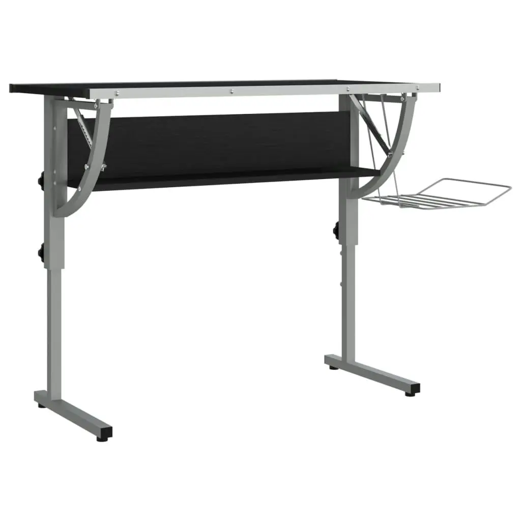 Craft Desk Black and Grey 110x53x(58-87) cm Engineered Wood and Steel 340929