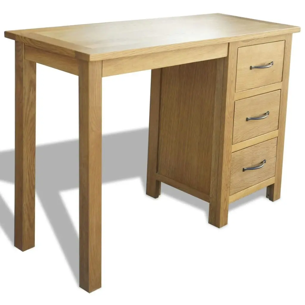 Desk with 3 Drawers 106x40x75 cm Solid Oak Wood 242743