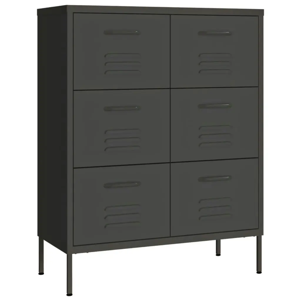 Drawer Cabinet Anthracite 80x35x101.5 cm Steel 336150