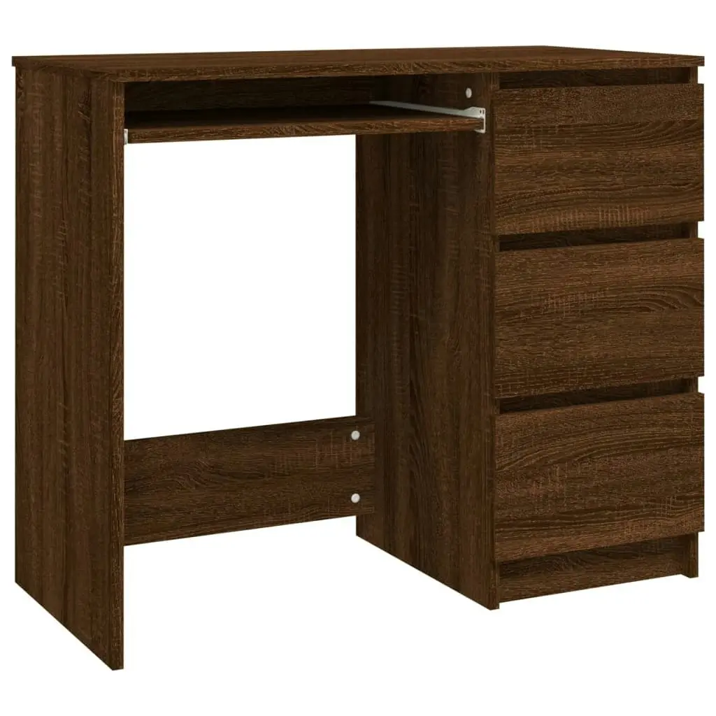 Desk Brown Oak 90x45x76 cm Engineered Wood 815509