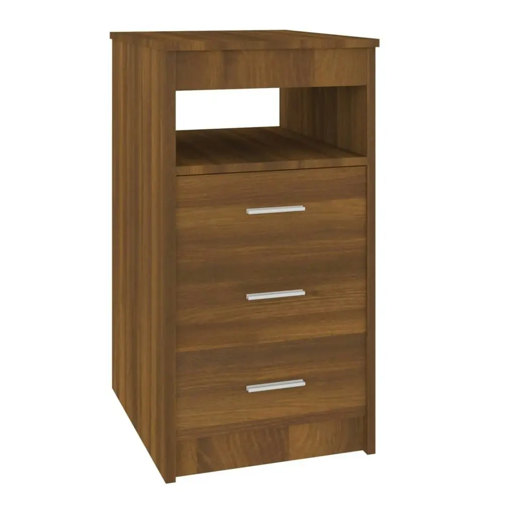 Drawer Cabinet Brown Oak 40x50x76 cm Engineered Wood 815095