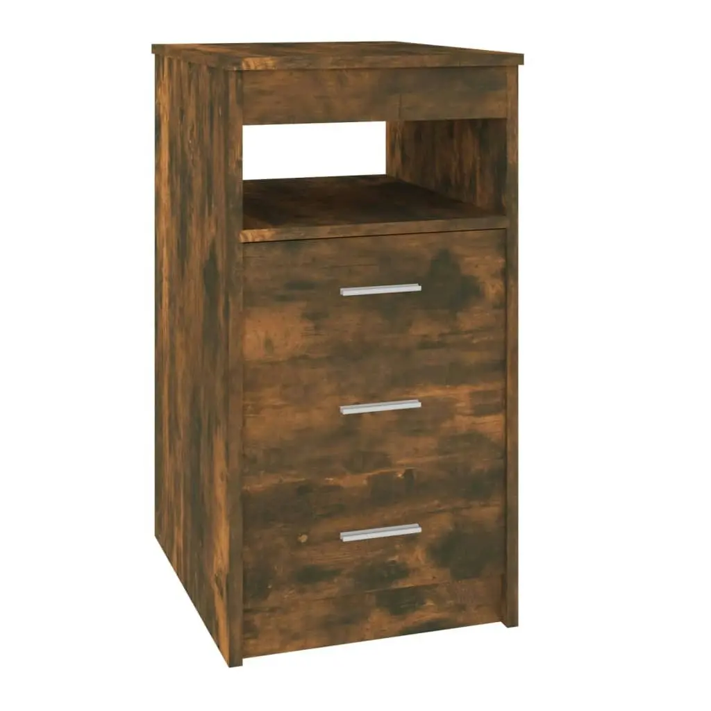 Drawer Cabinet Smoked Oak 40x50x76 cm Engineered Wood 815093