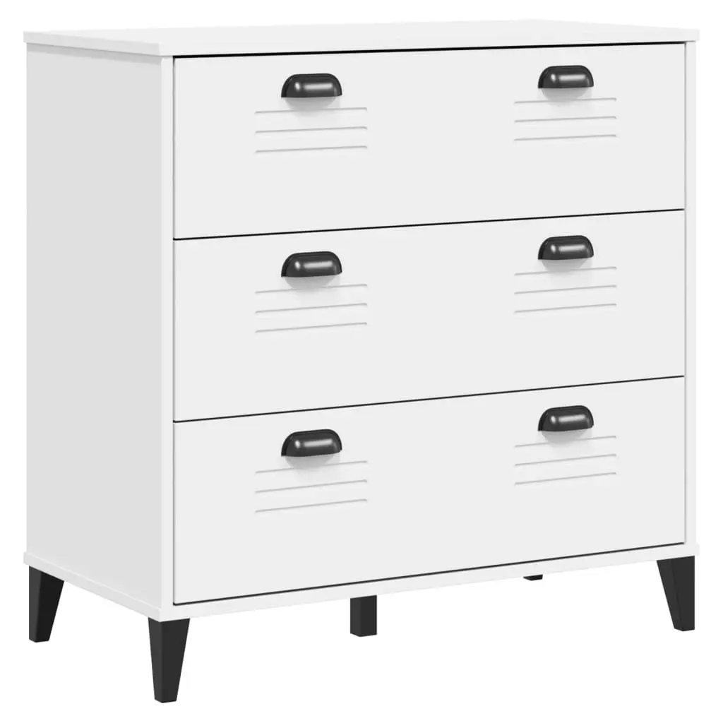 Drawer Cabinet VIKEN White Solid Wood Pine 374920