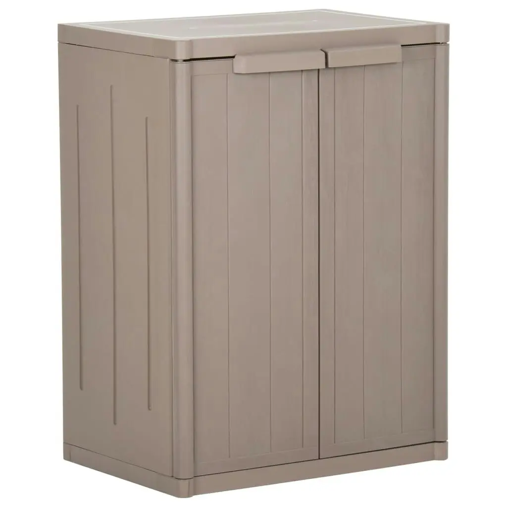 Garden Storage Cabinet Brown 65x45x88 cm PP Wood Look 151239